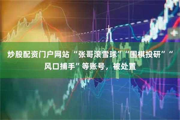 炒股配资门户网站 “张哥滚雪球”“围棋投研”“风口捕手”等账号，被处置